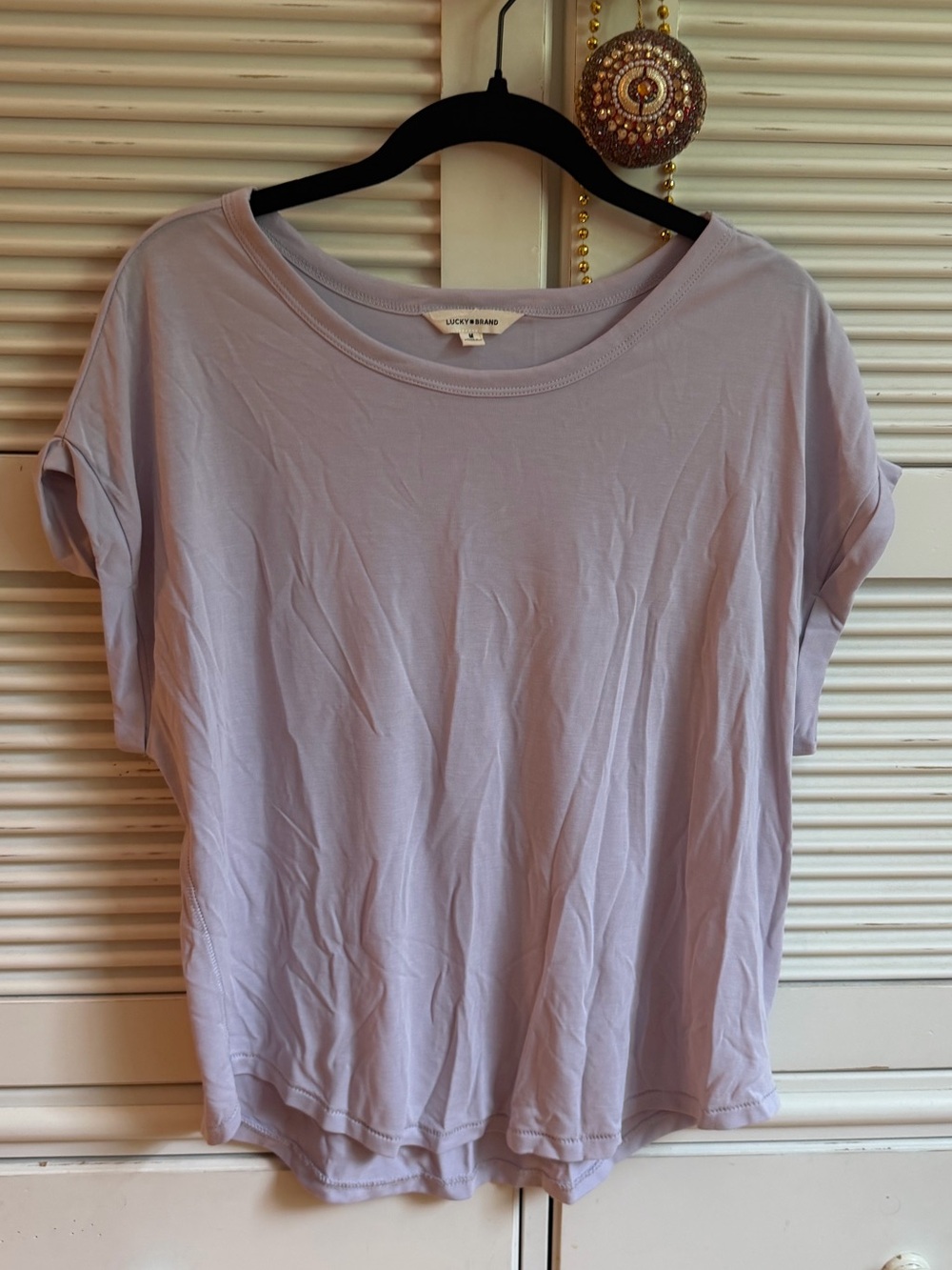 Lucky Brand Women's Lavender Sandwash Dolman Tee, Medium